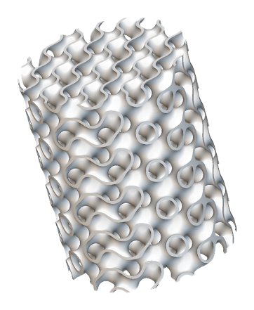 Rendered ceramic gyroid development structure