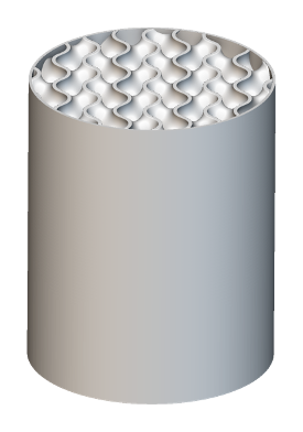 Rendered cylindrical gyroid integration concept